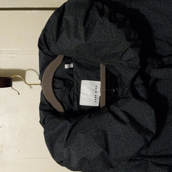 NWT Lark & Ro Puffer Coat w/Tie Pillow Collar Women's, M, Gray w/White Specks - Picture 2 of 4